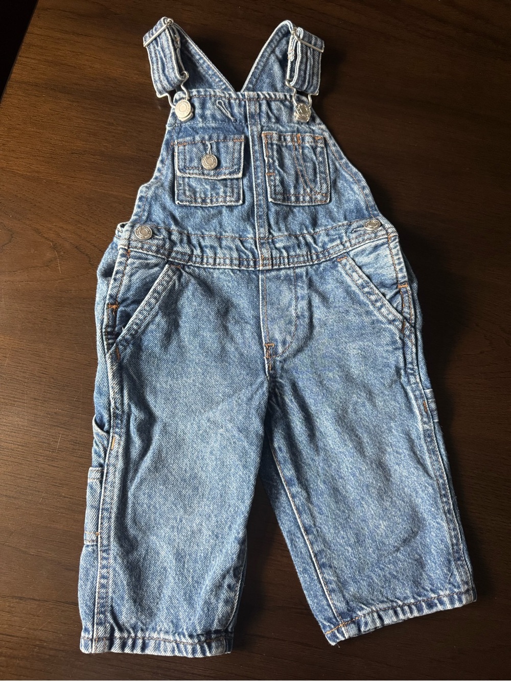 Baby Gap Denim Jean Overalls Size 6-12 Month Toddler Baby 100% Cotton